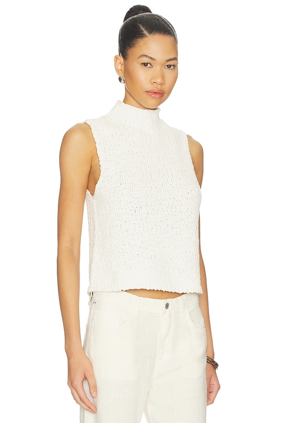 view 2 of 4 Atticus Roll Neck Cropped Tank in Gardenia