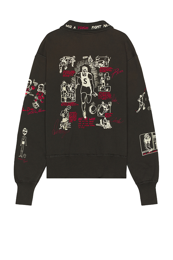 view 2 of 5 Varsity 1/4 Zip Sweater in Brown