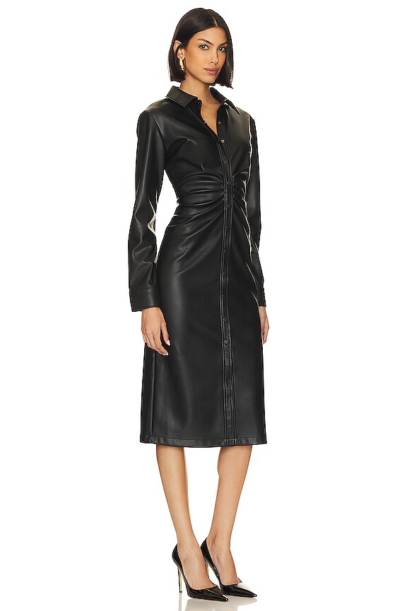 view 2 of 3 VESTIDO PIEL SINTÉTICA MCLAIN in Black