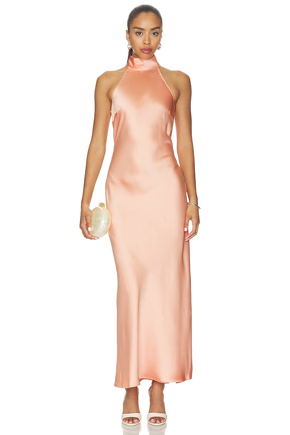 view 1 of 3 VESTIDO HALTER in Honeyed Apricot