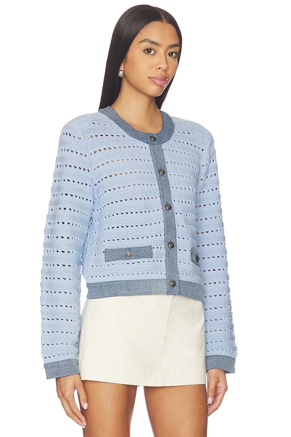 view 2 of 4 Cassette Cardigan in Baby Blue & Denim