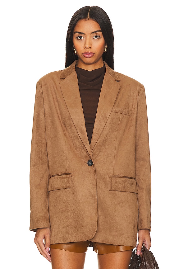 view 2 of 5 Imann Faux Suede Blazer in Otter