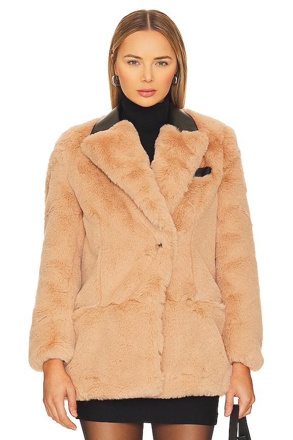 view 2 of 5 Myra Faux Fur Coat in Oatmeal