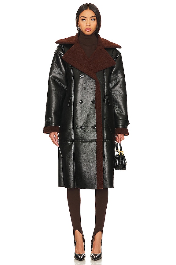 view 2 of 4 Kinzie Faux Leather Coat in Black