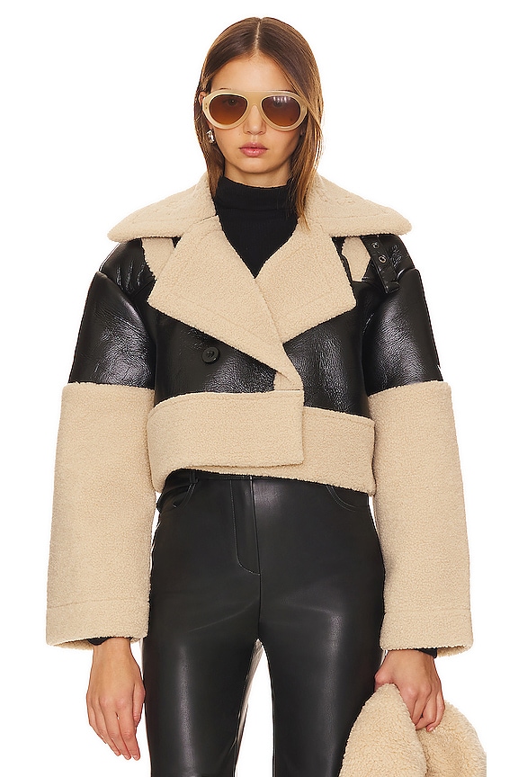 view 2 of 5 Alaina Faux Leather Coat in Black