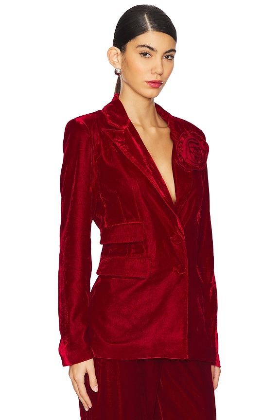view 2 of 5 Merene Blazer in Red Velvet