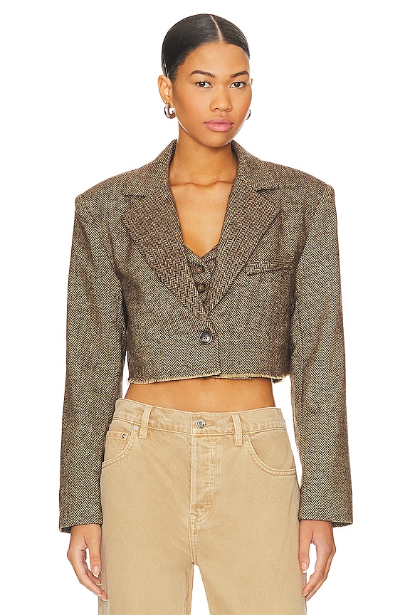 view 2 of 5 Rupi Blazer in Brown Herringbone
