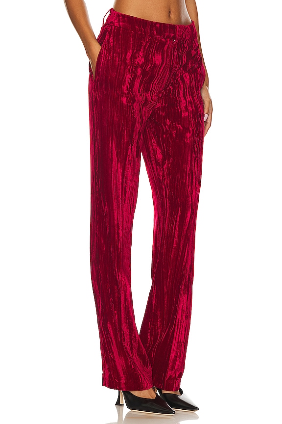 view 2 of 4 PANTALÓN DE TERCIOPELO MERCER in Chinese Red
