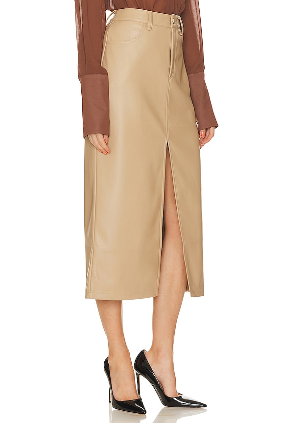 view 2 of 4 FALDA DE PIEL SINTÉTICA AVANI in Camel