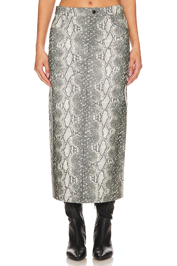 view 2 of 6 Avani Faux Leather Skirt in BLACK/IVORY