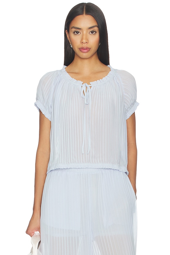 view 1 of 5 Theodora Top in Xenon Blue