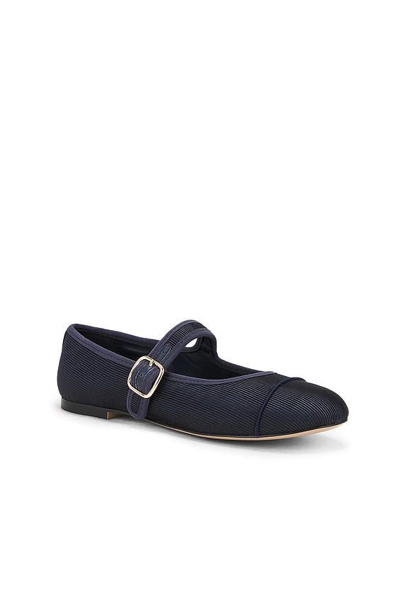 view 2 of 5 Dory Mary Jane Flat in Navy Satin
