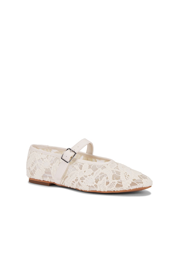 view 2 of 5 Dreaming Mary Jane Flat in White Lace