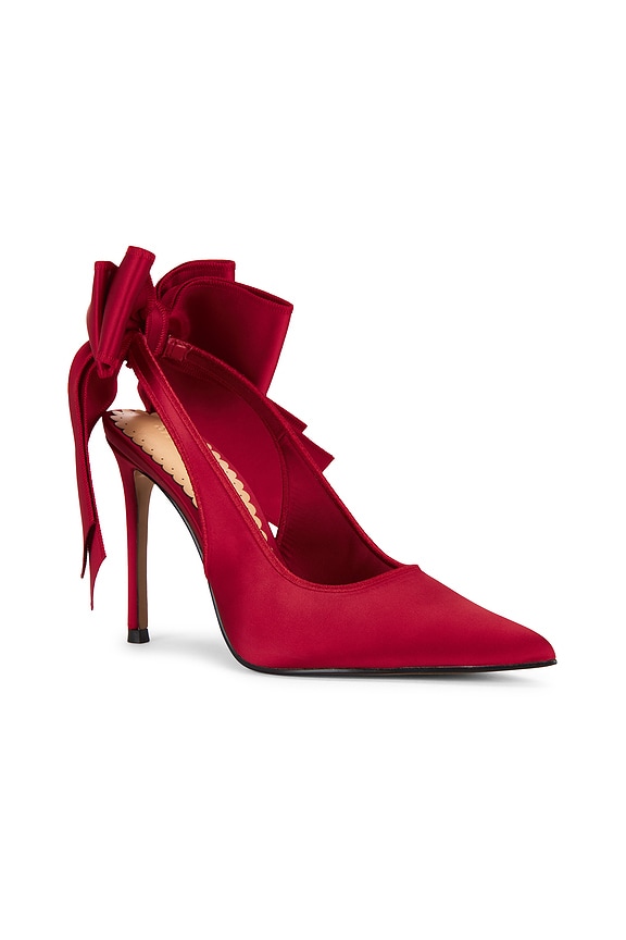 view 2 of 5 Teacup Pump in Red Satin