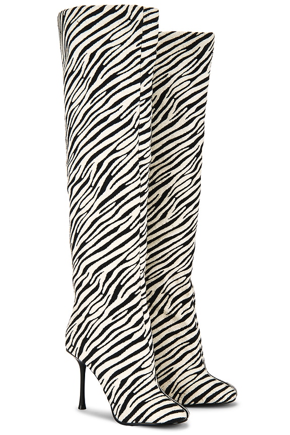 view 2 of 5 Alluring Over The Knee Boot in Zebra