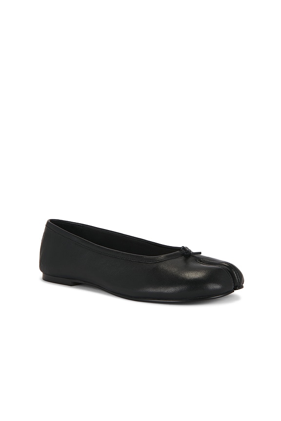 view 2 of 5 Calico Ballet Flat in Black Leather