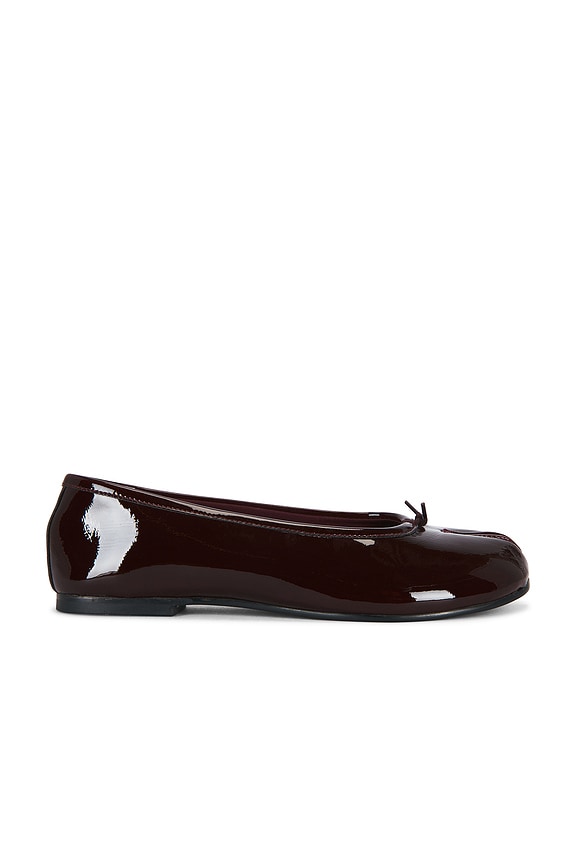 view 2 of 5 ZAPATO PLANO CALICO in Burgundy Patent