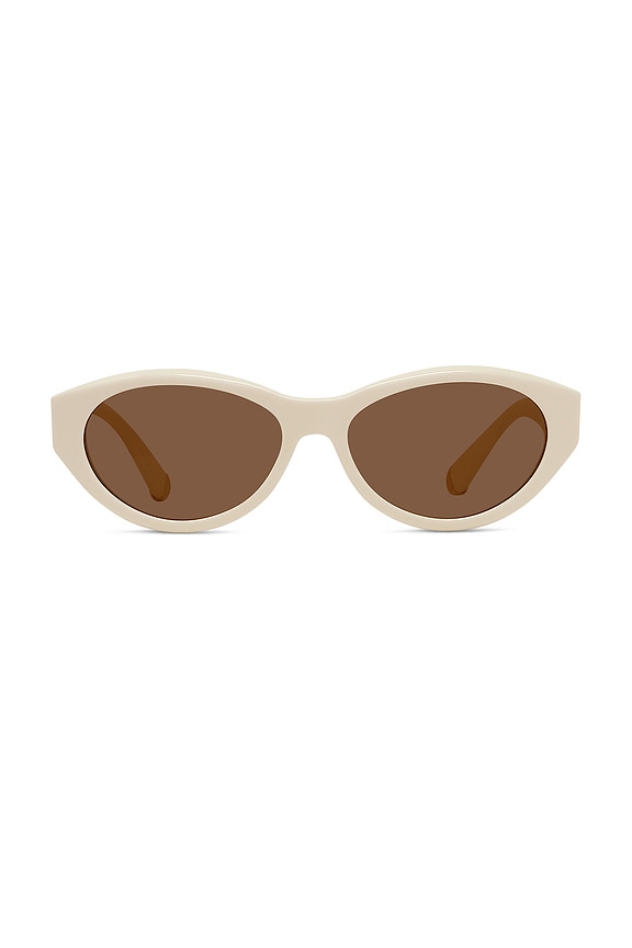 view 1 of 3 Medallion Sunglasses in Ivory & Brown