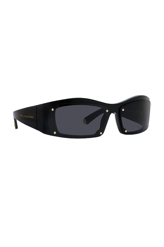 view 2 of 4 Medallion Rectangular Sunglasses in Shiny Black & Smoke