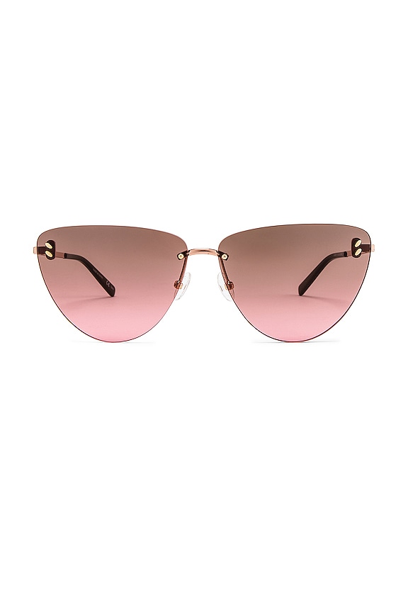 view 1 of 3 Essentials Rimless Cat Eye in Shiny Rose Gold & Brown Gradient