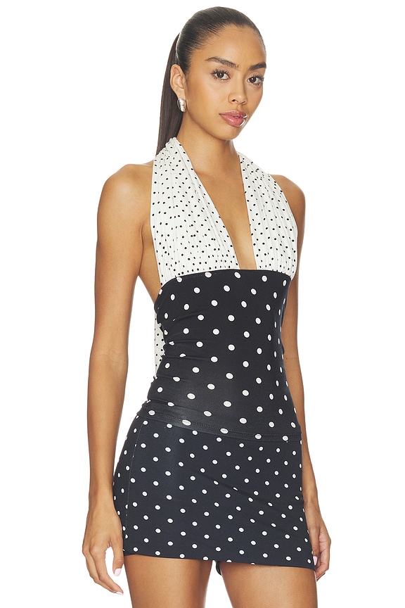 view 2 of 5 Isabela Polka Dot Top in Black & White
