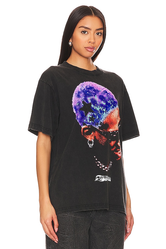 view 2 of 4 Rodman Purple Stars Tee in Washed Black