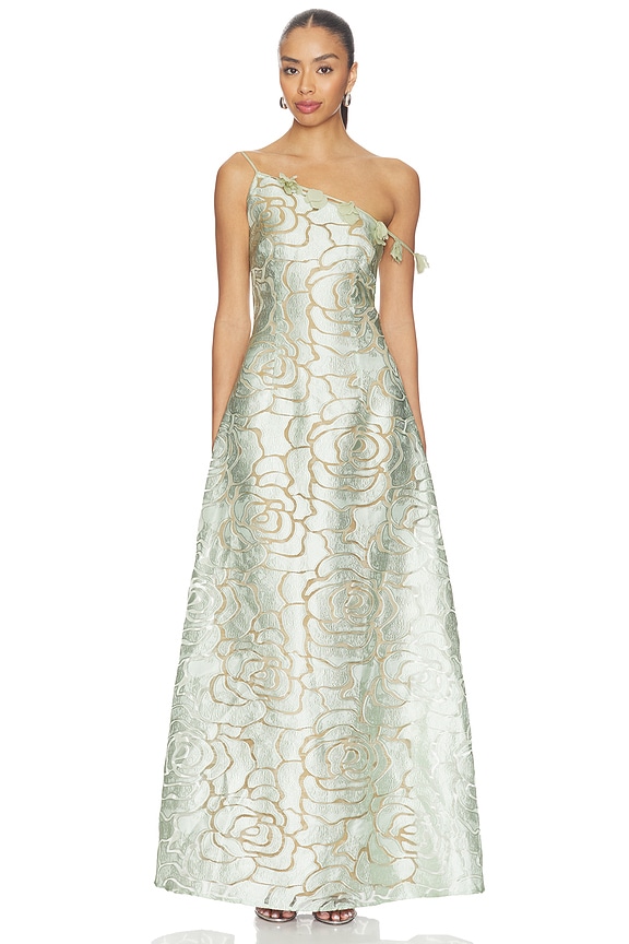 view 1 of 4 VESTIDO LARGO PALOMA in Eden Lace Pistachio Mist