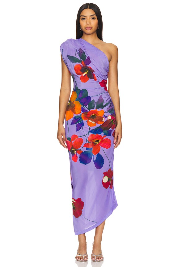 view 2 of 4 VESTIDO DE UN SOLO HOMBRO in Poppy Print