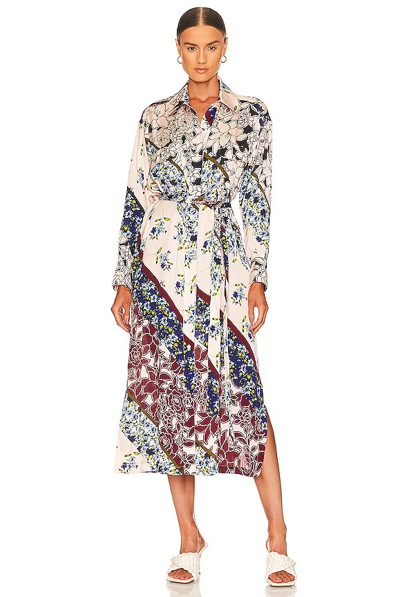 view 2 of 4 ROBE SHIRTDRESS in Multi Scarf Print