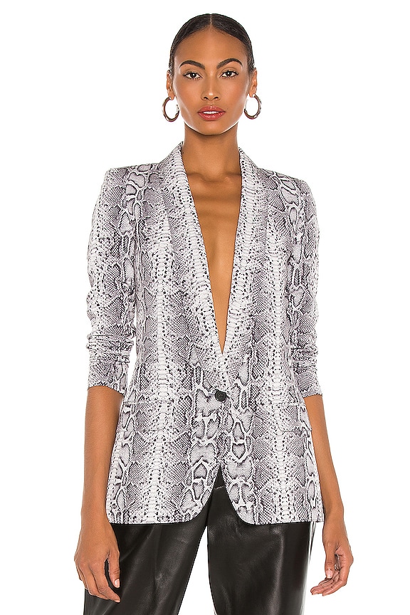 view 2 of 5 Long Shawl Blazer in Grey Snake