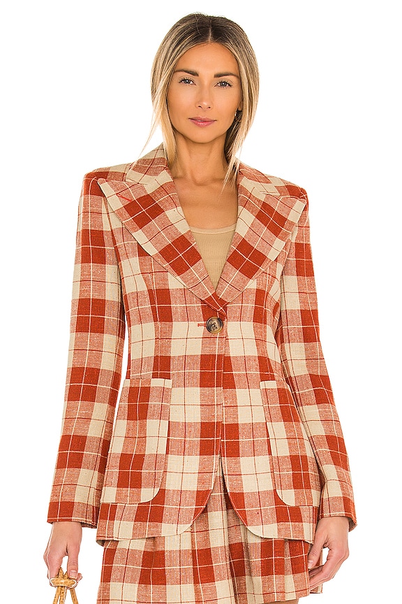 view 2 of 5 Patch Pocket Birkin Blazer in Rust Spring Tweed