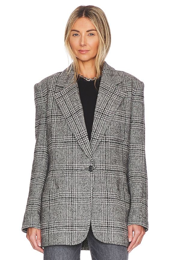 view 2 of 5 БЛЕЙЗЕР NOTCHED in Charcoal Glen Check