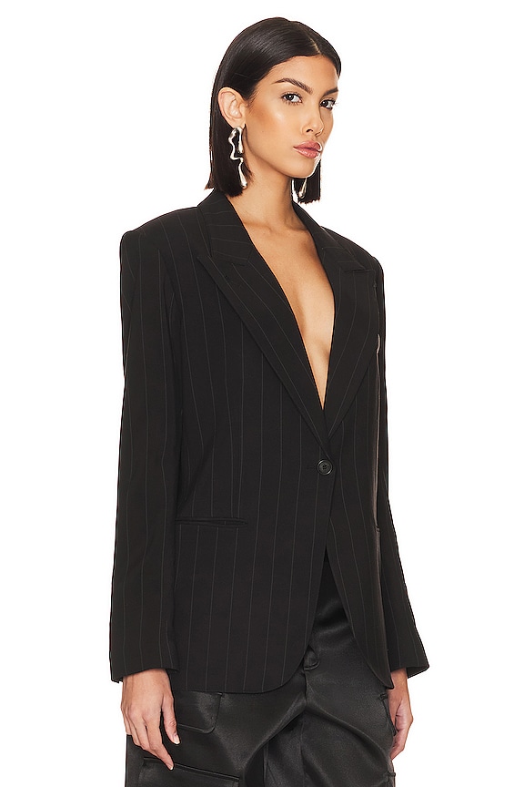 view 2 of 4 90'S 블레이저 in Black Pinstripe