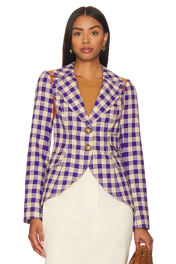 view 2 of 5 БЛЕЙЗЕР EQUESTRIAN in Violet Check