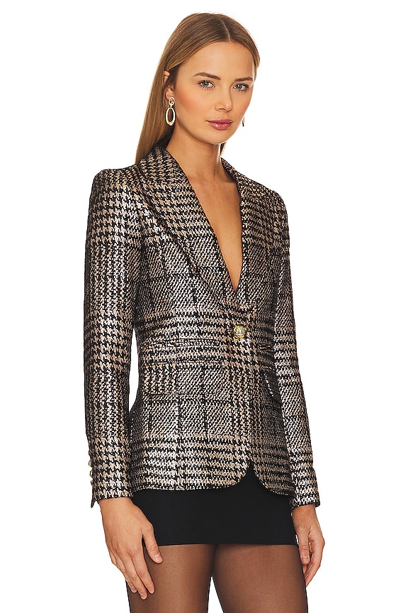 view 2 of 5 VESTE HUTTON in Black Metallic Plaid