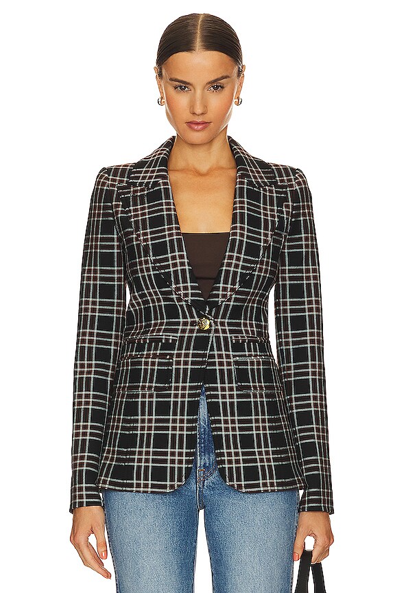 view 2 of 5 HUTTON 블레이저 in Black Plaid