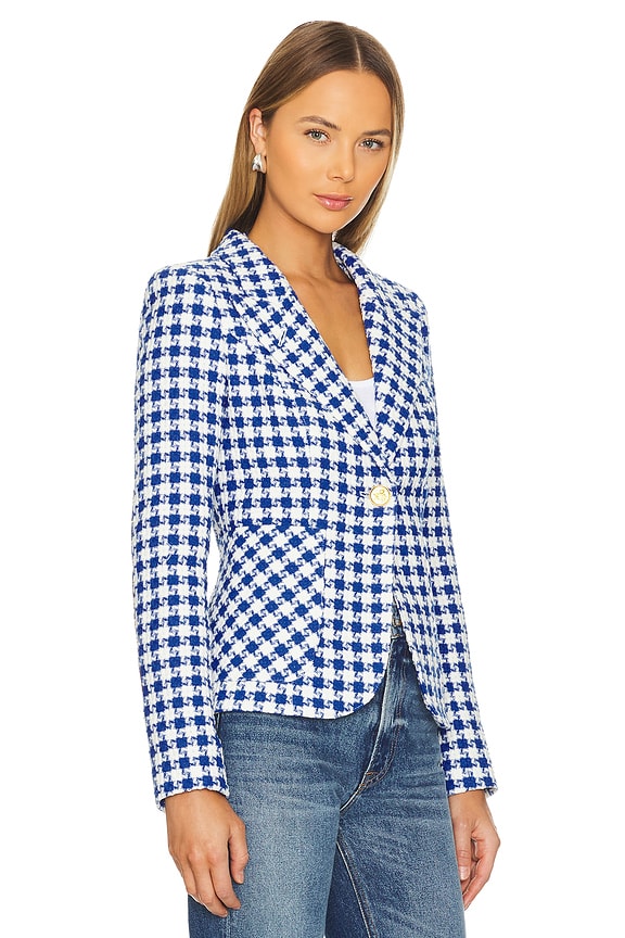 view 2 of 4 Duchess Blazer in Azure Houndstooth