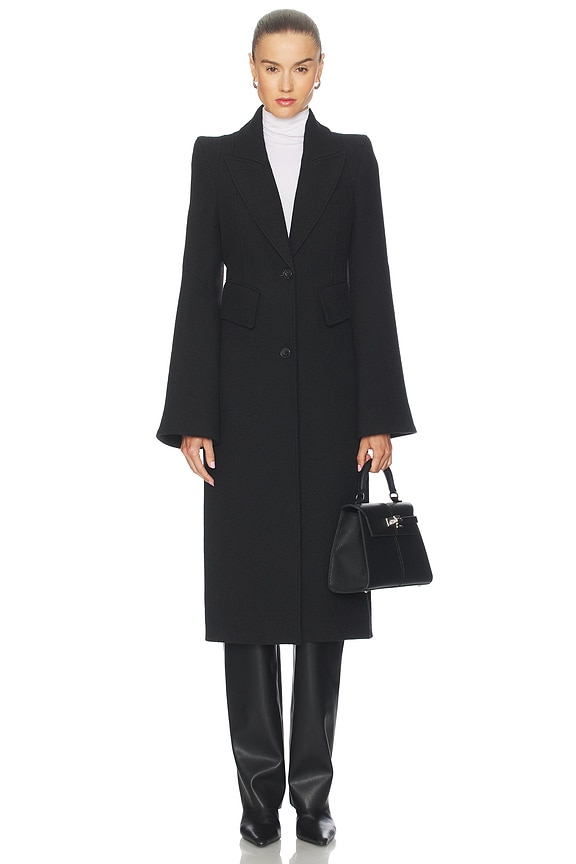 view 2 of 4 Pagoda Brando Trumpet Sleeve Coat in Black