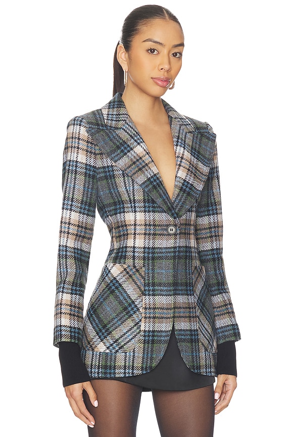 view 2 of 5 Rib Cuff Birkin Blazer in Multi Plaid With Black