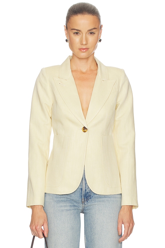 view 1 of 4 Patch Pocket Duchess Blazer in Butter
