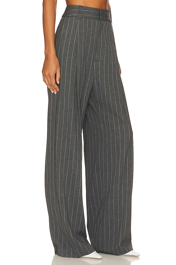 view 2 of 4 PANTALONES PLISADOS in Grey Pinstripe