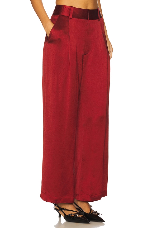 view 2 of 6 Cropped Pleated Trouser in Crimson