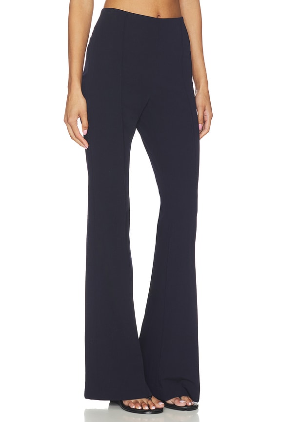 view 2 of 6 PANTALON FLARE AVEC PINCES in Navy Blue