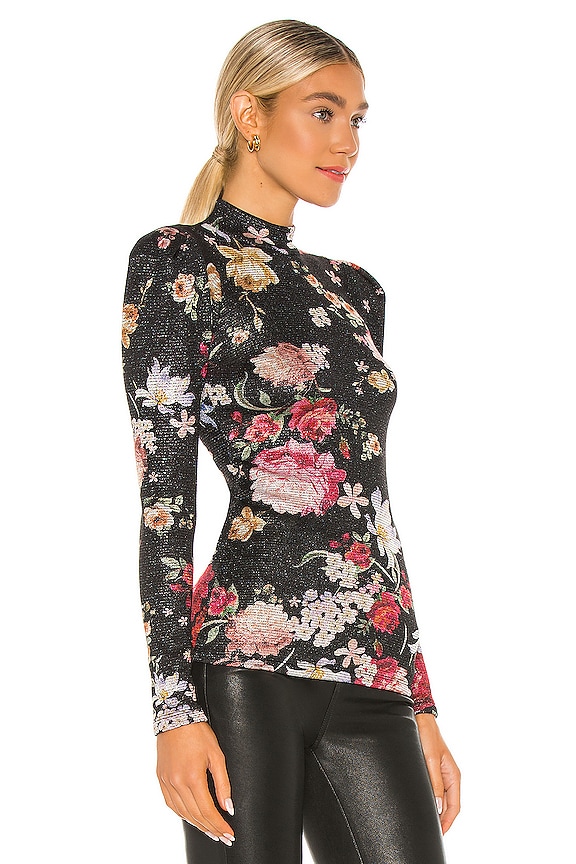 view 2 of 4 Box Pleat Knit Top in Metallic Wallpaper Floral