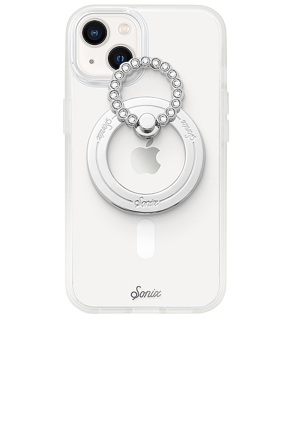 view 2 of 4 Magnetic Removal Phone Ring in Silver & Clear
