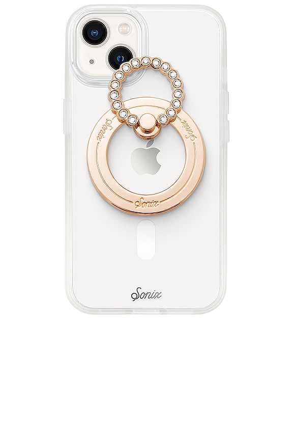 view 2 of 5 Magnetic Removable Phone Ring in Gold & Clear