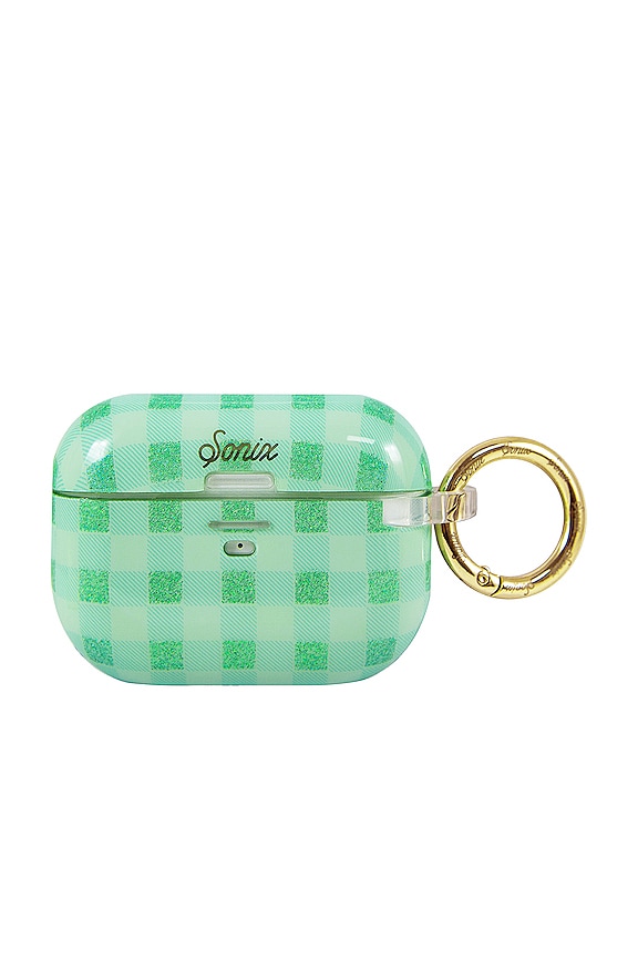 view 1 of 4 Airpod Pro Case in Minty Gingham