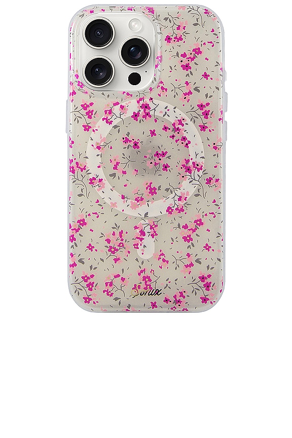 view 1 of 4 Magsafe Compatible Iphone 15 Pro Case in Cottage Floral Pink