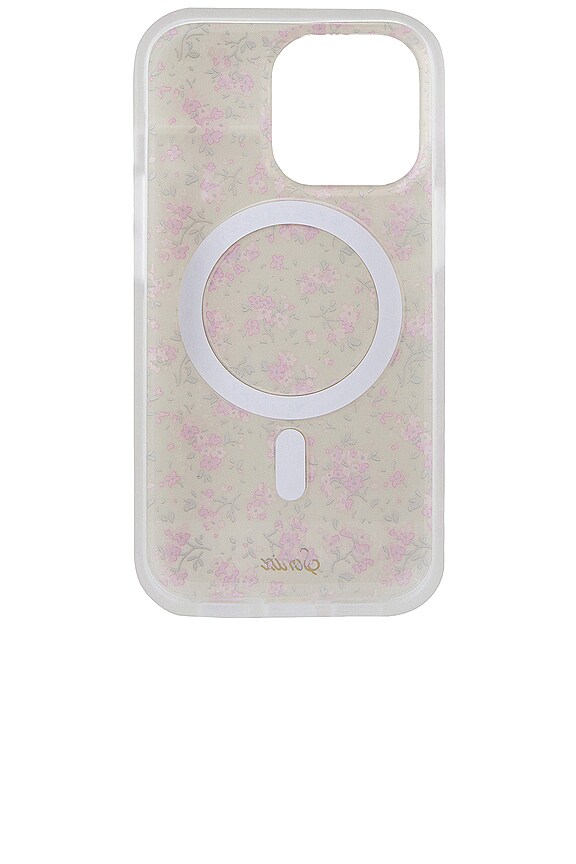 view 2 of 4 Magsafe Compatible Iphone 15 Pro Case in Cottage Floral Pink