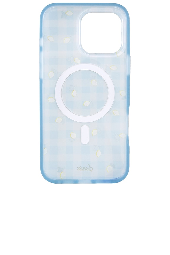 view 2 of 4 iPhone 16 Pro Max Case in Lemon Gingham in Blue